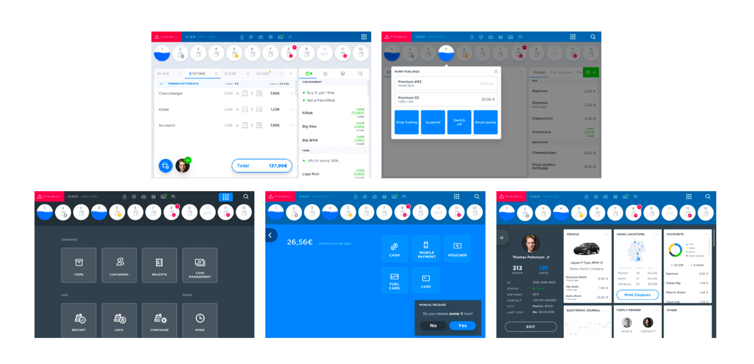 Gas Station POS Screens
